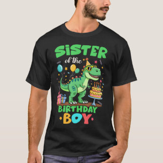 Camiseta Hermana Del Cumpleañero Familia De Dinosaurios T R