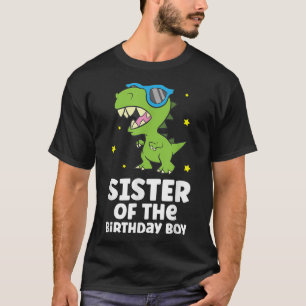 Camiseta Hermana Del Cumpleaños De Los Niños Dinosaurios