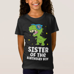 Camiseta Hermana Del Cumpleaños De Los Niños Dinosaurios