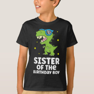 Camiseta Hermana Del Cumpleaños De Los Niños Dinosaurios