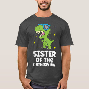 Camiseta Hermana Del Cumpleaños De Los Niños Dinosaurios