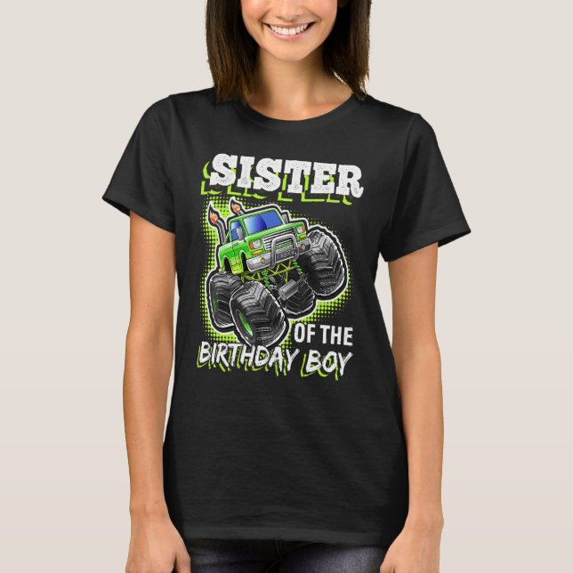Camiseta Hermana del cumpleaños del monstruo del bebé (Anverso)