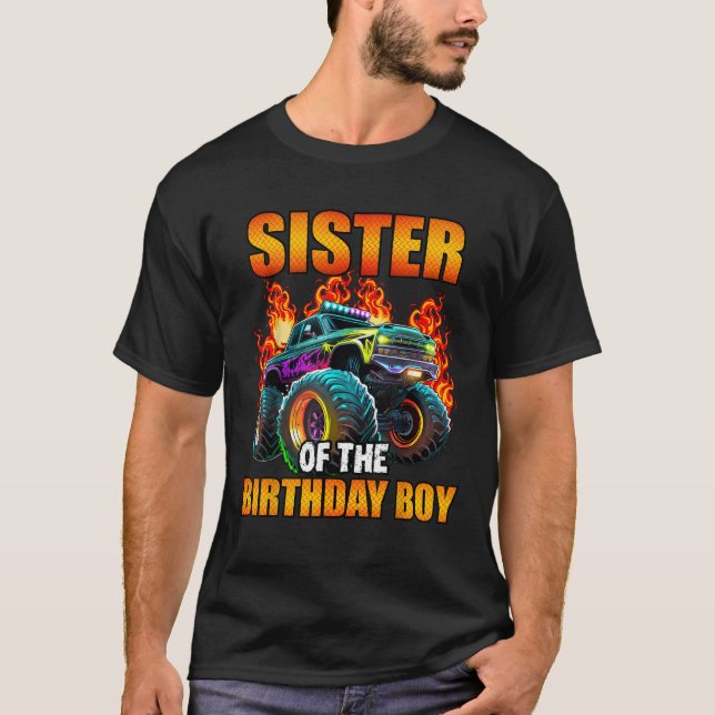 Camiseta Hermana del cumpleaños del monstruo del bebé (Anverso)