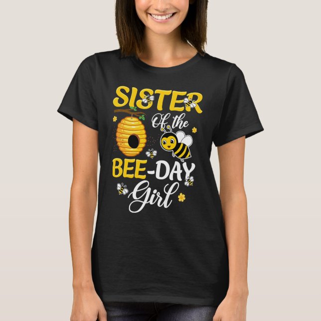 Camiseta Hermana Del Día De La Abeja Chica Hive Fiesta Coin (Anverso)