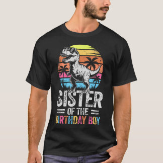 Camiseta Hermana Del Dinosaurio De La Fiesta De Cumpleaños