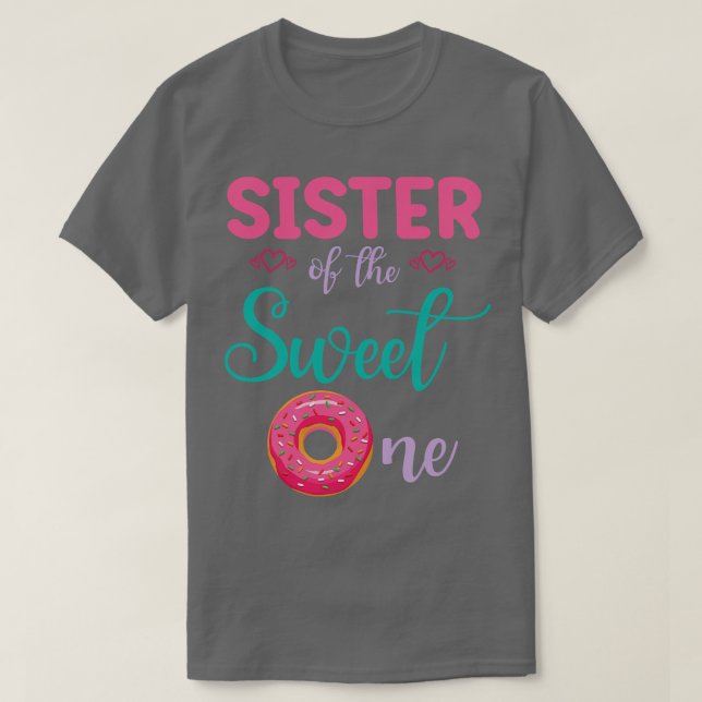 Camiseta Hermana Del Dulce Un Donut Toca Feliz Me Brothe (Diseño del anverso)