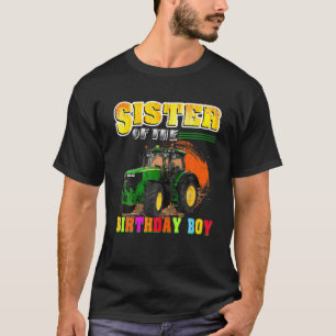Camiseta Hermana Del Fiesta Birthday Boy Tractor