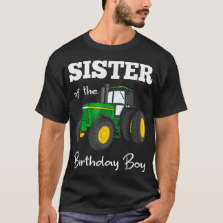 Camiseta Hermana Del Fiesta Birthday Boy Tractor