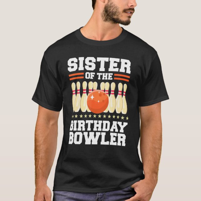 Camiseta Hermana Del Fiesta De Boliche De Cumpleaños Bowler (Anverso)