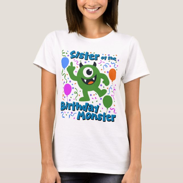 Camiseta Hermana del Monstruo del Cumpleaños (Anverso)