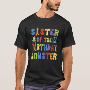 Camiseta Hermana Del Monstruo Del Cumpleaños Alien Kid B Da