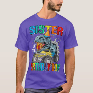 Camiseta Hermana Del Monstruo Del Nacimiento Camión Dinosau