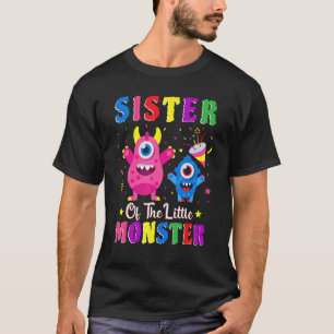 Camiseta Hermana Del Nacimiento De La Pequeña Familia Monst