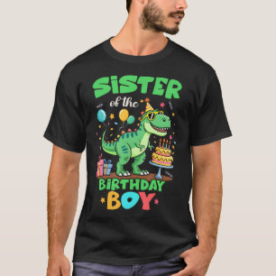 Camiseta Hermana Del Niño Cumpleañero Familia De T Rex Dino