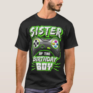 Camiseta Hermana del niño cumpleaños que juega video a jueg