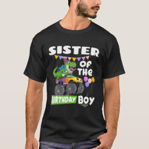 Camiseta Hermana del niño cumpleaños Shirt Rex Dinosaur Mon