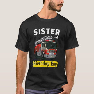 Camiseta Hermana Del Niño De Cumpleaños Bombero Bda