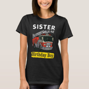 Camiseta Hermana Del Niño De Cumpleaños Bombero Bda
