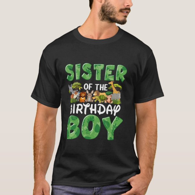 Camiseta Hermana Del Niño De Cumpleaños Dos Fiestas De Fami (Anverso)