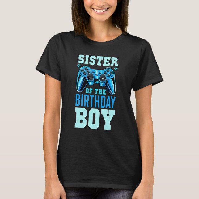Camiseta Hermana Del Niño De Cumpleaños Que Coincide Con Vi (Anverso)