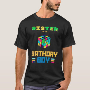 Camiseta HERMANA del niño de cumpleaños Rubixk cubo de velo
