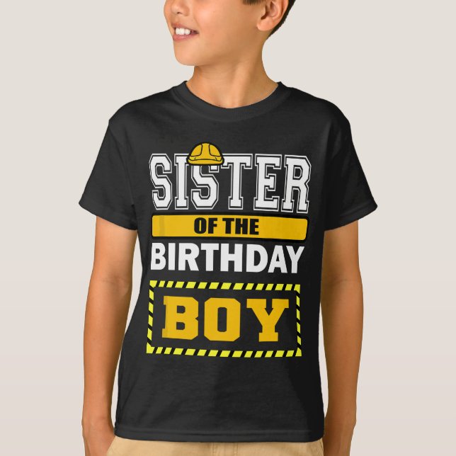 Camiseta Hermana Del Niño De Cumpleaños Trabajador De La Co (Anverso)