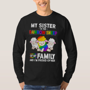 Camiseta Hermana del orgullo gay es una oveja arcoiris de f