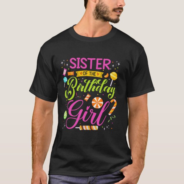 Camiseta Hermana Del Partido De Cumpleaños Candy Chica (Anverso)