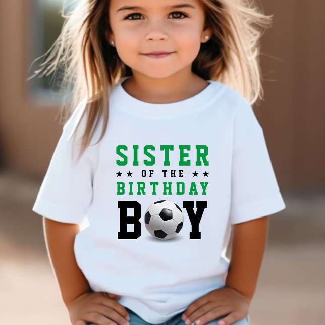 Camiseta Hermana del partido de cumpleaños del partido de f (Soccer Football Birthday Party Sibling Sister T-Shirt)