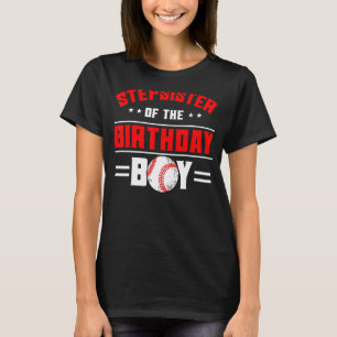 Camiseta Hermana Del Tema Fami Del Béisbol Birthday Boy