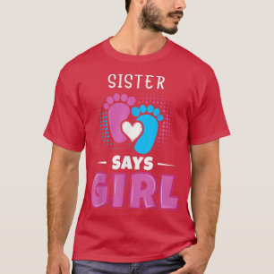 Camiseta Hermana dice Chica bebé género revelan traje preñe