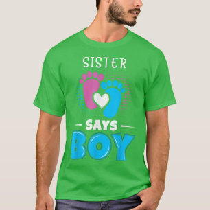 Camiseta Hermana dice que niño bebé género revelar traje de