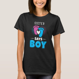 Camiseta Hermana dice que niño bebé género revelar traje de