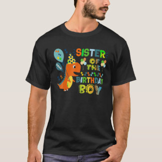 Camiseta Hermana divertida del niño cumpleaños T Shirt Dino