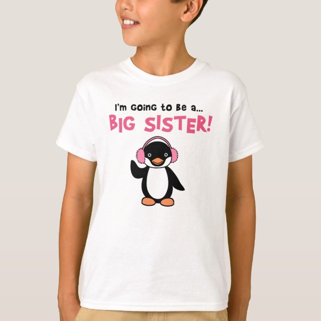 Camiseta Hermana grande futura - pingüino (Anverso)