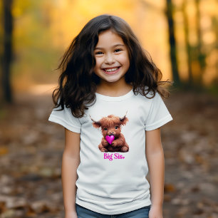 Camiseta Hermana grande linda bebé vaca rosa