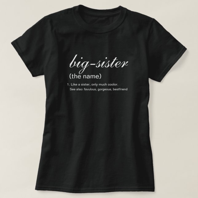 Camiseta hermana grande personalizada (Diseño del anverso)