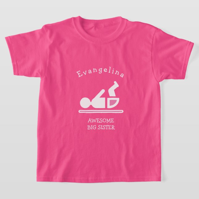 Camiseta HERMANA GRANDE Y Pink AWESOME (Distribución)