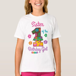 Camiseta Hermana hawaiana de aloha de primer cumpleaños