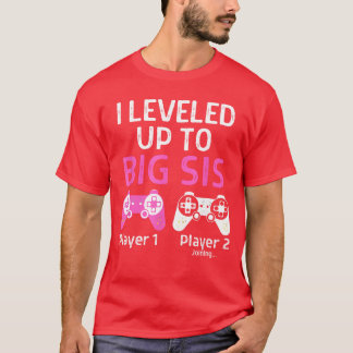 Camiseta Hermana jugadora subió de nivel Hermana mayor rosa
