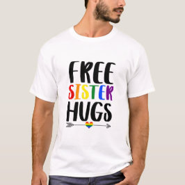 Camiseta Hermana libre abrazos con flecha orgullo gay arcoi