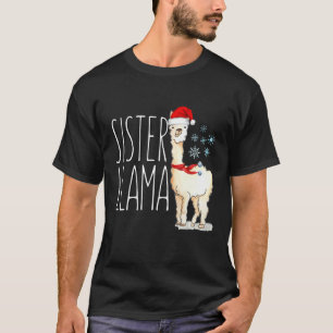 Camiseta Hermana Llama Navidad Coincidente Tribu Familia Fi