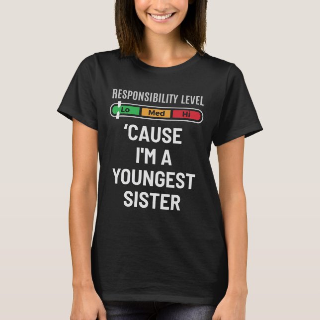 Camiseta Hermana más joven divertida (Anverso)