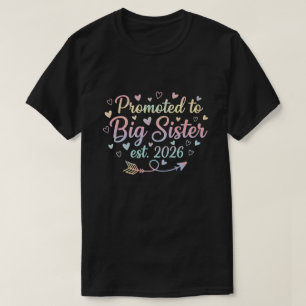 Camiseta Hermana Mayor 2026 Embarazo Familiar Divertido