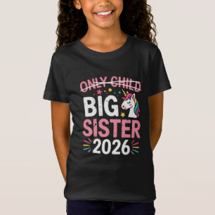 Camiseta Hermana Mayor 2026 Embarazo Hijo Único Tachado 
