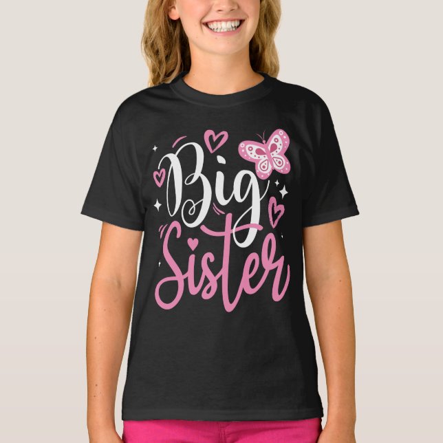 Camiseta Hermana Mayor Ascendida a Anuncio de Hermana Mayor (Anverso)