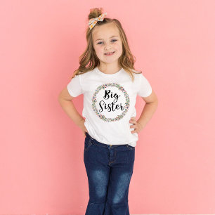Camiseta Hermana Mayor Corona Floral Niñas