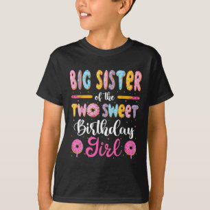 Camiseta Hermana Mayor De Las Dos Dulces Chicas De Cumpleañ
