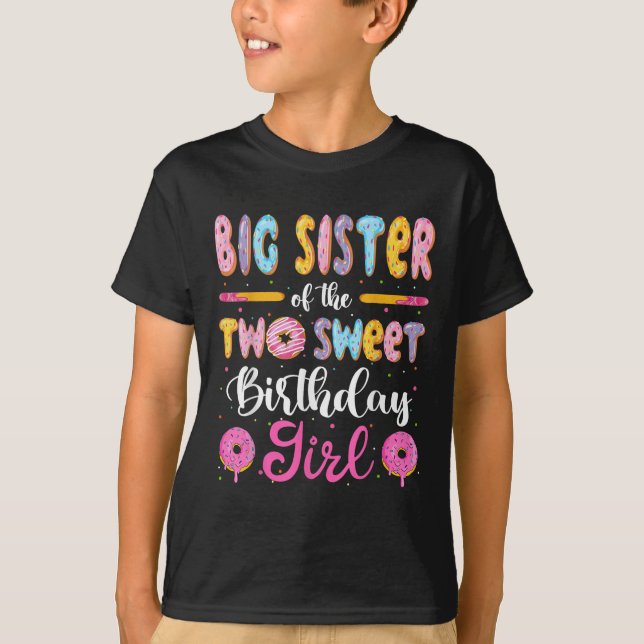 Camiseta Hermana Mayor De Las Dos Dulces Chicas De Cumpleañ (Anverso)