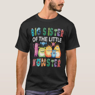 Camiseta Hermana Mayor De Los Pequeños Monstruos 1er Cumple